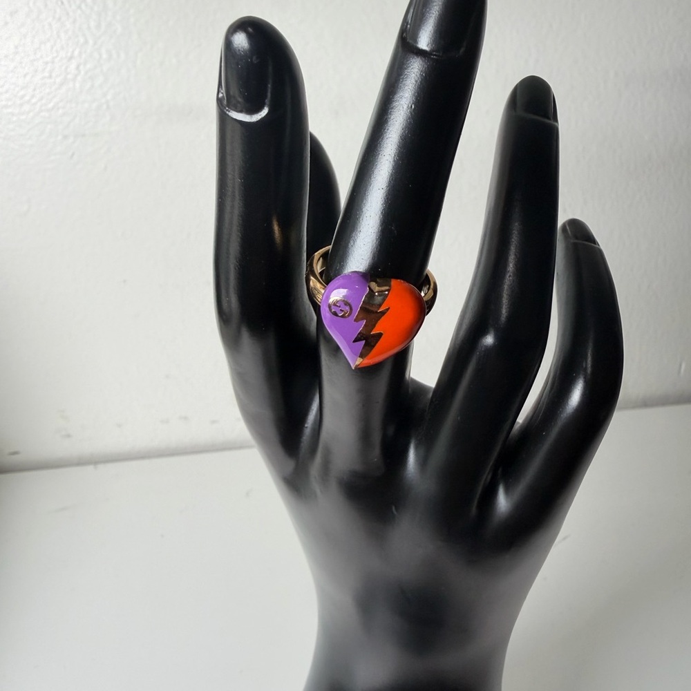 Gucci Purple and Orange Heart Ring